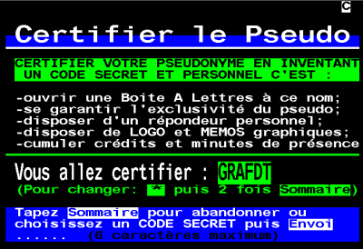 Certifier son pseudonyme.